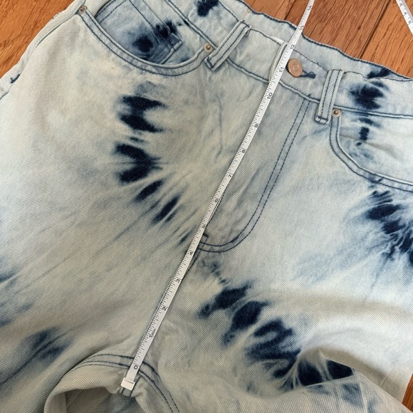 BDG Bleached High & Wide Jeans Cream Blue Tie Dye size 27 - Picture 12 of 14